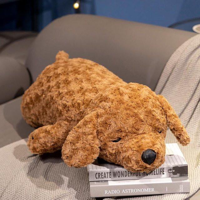 Teddy Hund Plüschtier Kissen, Braun Weiß, 50cm, ab 14 Jahren - Bild 1