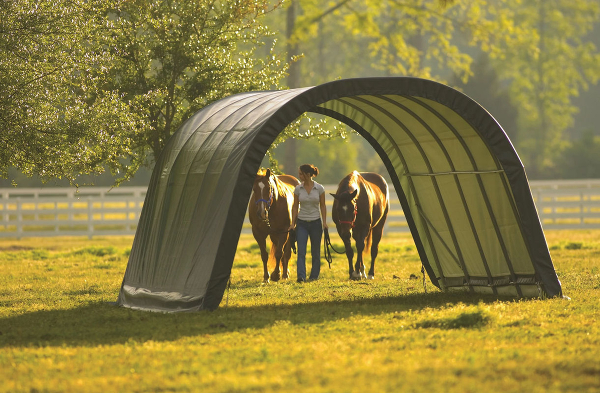 Shelter Logic Weidezelt Run-In-Shed Weideunterstand, Farbe: Grün, B/T/H: 610 x 370 x 250 cm - Bild 4