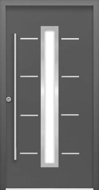 Splendoor Sicherheits-Haustür ThermoSpace Milano Prime RC2 in Anthrazit mit Glaseinsatz, B/H: 110 x 210 cm, Anschlag Links - Bild 1