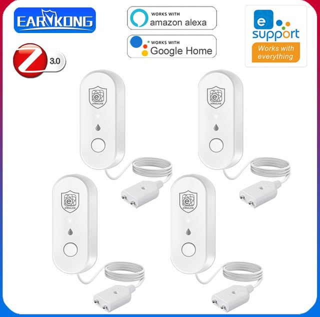 Earykong Ewelink Zigbee Wasserleck-Sensor in Weiß für Smart Home mit App-Steuerung und Alexa-Kompatibilität - Bild 1