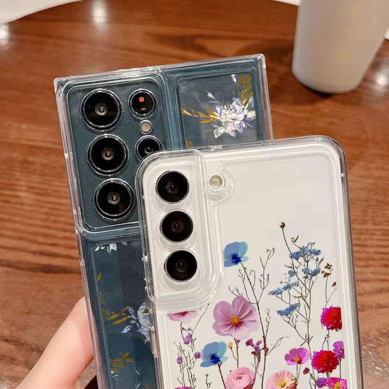 Samsung Handyhülle mit Blumenmuster in Multicolour für verschiedene Galaxy Modelle wie S25 Ultra S24 S23 S22 Plus und A-Serie - Bild 3