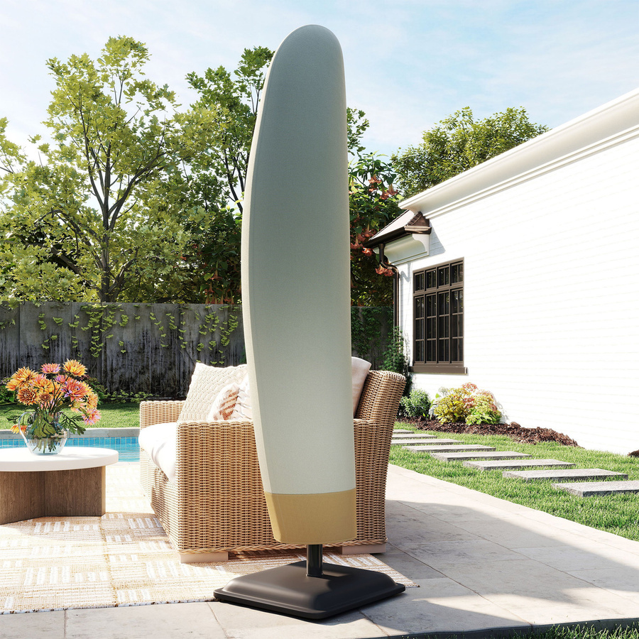 Outsunny Schutzhülle für Ampelschirm mit Reißverschluss aus Oxford Material, beige, B: 56 cm, H: 220 cm - Bild 2