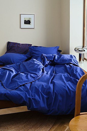PIVOT Bettbezug-Set für Doppelbetten aus Baumwolle, Blau, B/H: 220 x 200 cm - Bild 1
