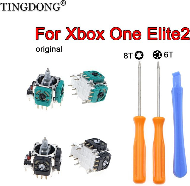 TingDong Ersatz-3D-Analog-Joystick-Reparatur Set für Xbox One Elite 2 Controller zur Behebung von Stick-Drift inklusive Thumbstick-Modul und T6 T8 Schraubendreher - Bild 1