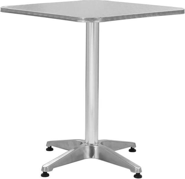 Furnicato Gartentisch aus Aluminium in Silber, quadratisch, B/T/H: 60 x 60 x 70 cm - Bild 1