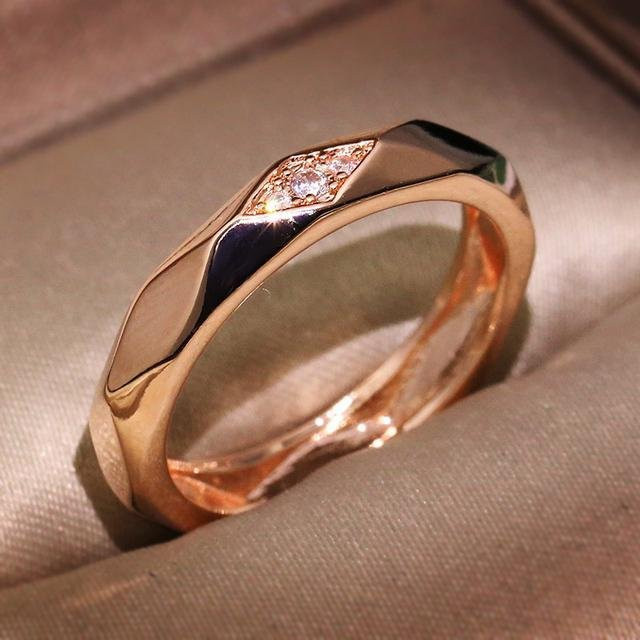 Verlobungsring Herren, Aluminiumlegierung, Roségold, Zirkonia - Bild 1