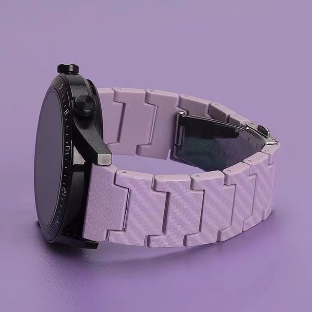 Kohlefaserarmband, 20 mm, 22 mm, Schwarz, Unisex - Bild 1