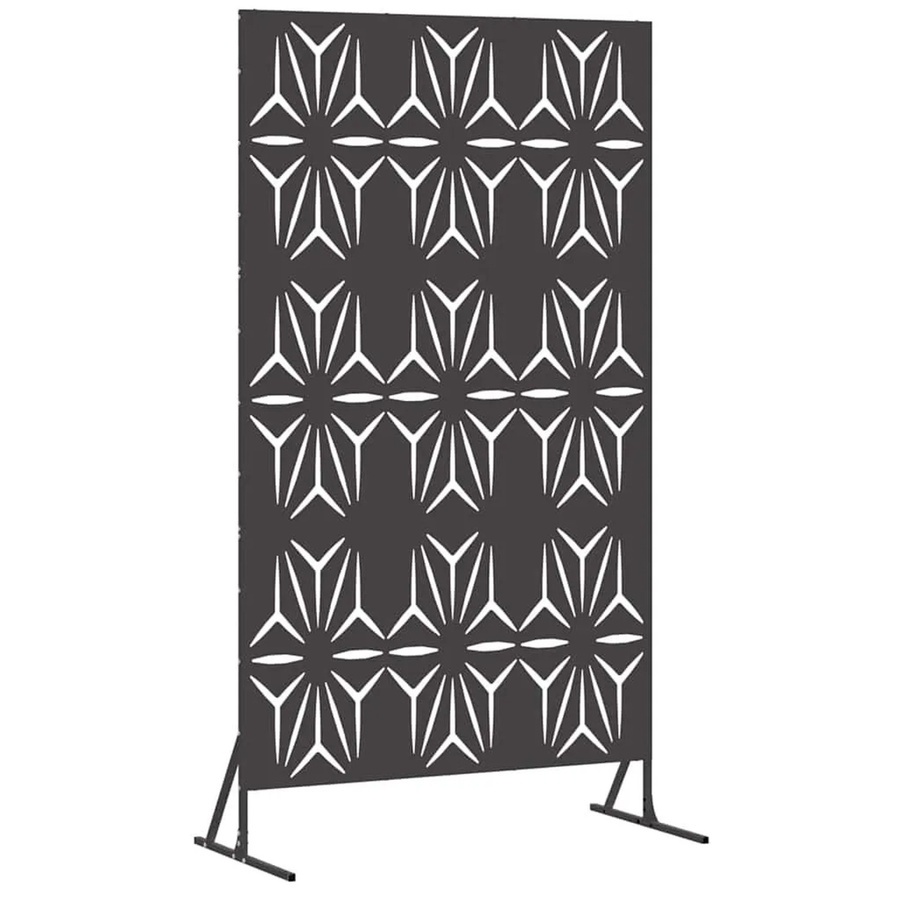 vidaXL Sichtschutz Paravent aus Stahl in Schwarz, B/T/H: 100 x 50 x 180 cm - Bild 2