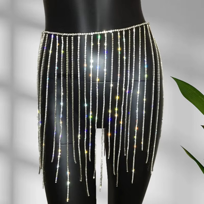 Strass Gürtel mit Quaste, Körperkette, Damen - Bild 3