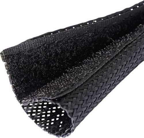Quadrios Geflechtschlauch aus PET in Schwarz, Durchmesser 33 bis 50 mm, Meterware - Bild 1