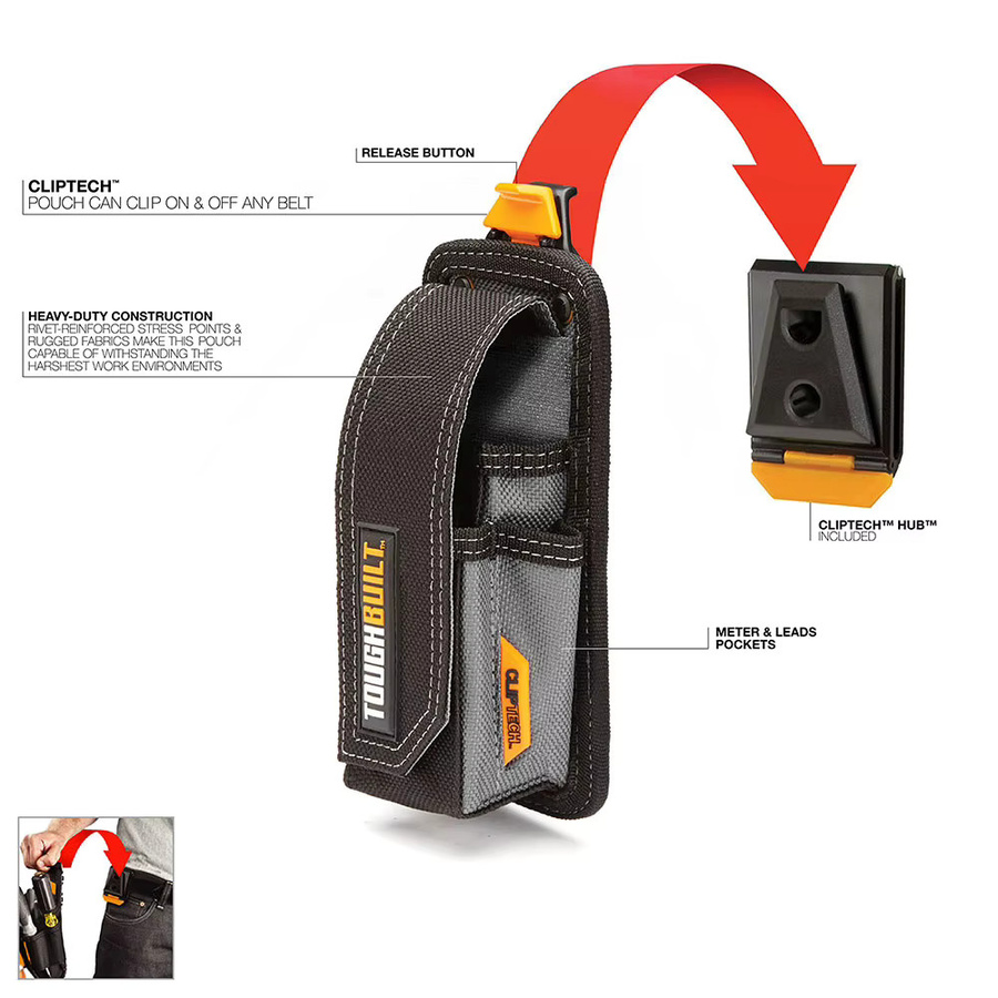 Toughbuilt Hochleistungs-Messgeräte-Tasche mit ClipTech Hub zur Werkzeugaufbewahrung - Bild 4
