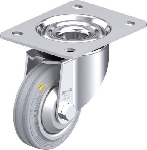 Blickle Stahlblech-Lenkrolle LK-RD 100R-3-VLI-FA in Silber, Rad-Durchmesser: 100 mm, Tragfähigkeit: 100 kg - Bild 1
