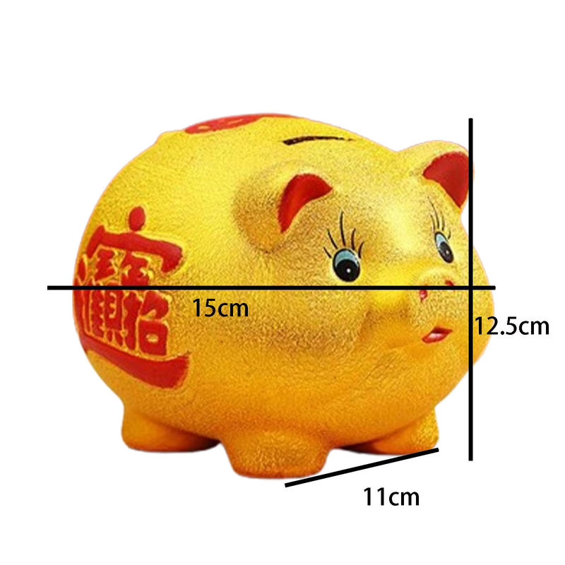 MagiDeal Keramik Sparschwein in Gold als dekorative Schwein Figur und Tischornament - Bild 5