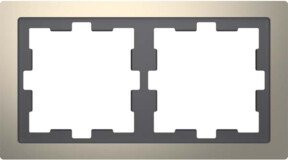 Merten Rahmen Abdeckung System Design für zwei Einheiten aus Edelstahl in Nickel, MEG4020-6550, IP20 - Bild 2