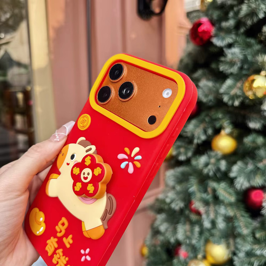 Rotierende Handyhülle für iPhone 13 bis iPhone 17 Pro Max in Rot zur Stressbewältigung - Bild 2