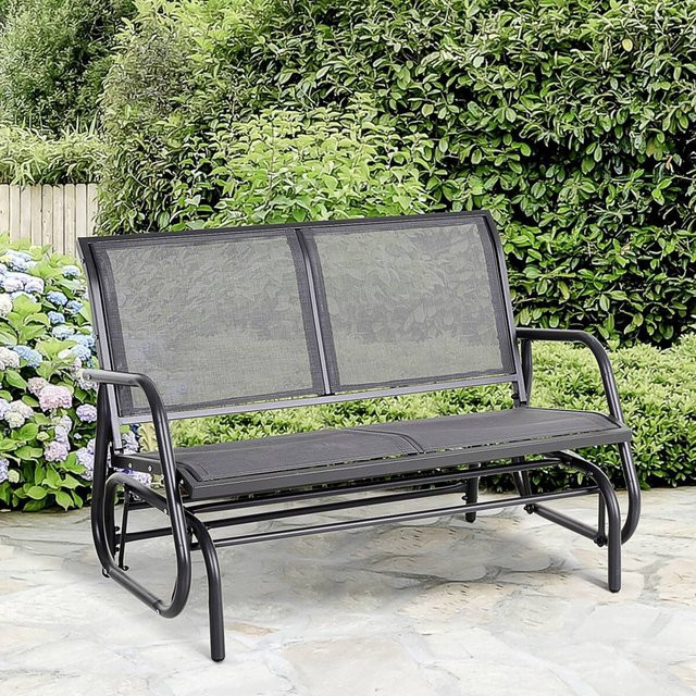 Outsunny Schaukelbank aus Metall mit Textilene-Gewebe in Grau, B/H/L: 120 x 70 x 85 cm - Bild 1