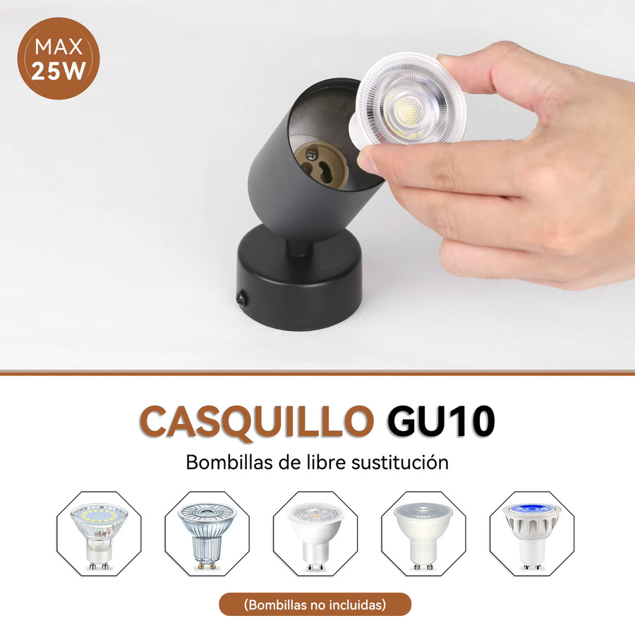 CHENBEN LED Deckenlampe in Schwarz mit GU10 Fassung für Schlafzimmer, Wohnzimmer und Flur - Bild 3