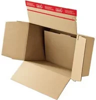 ColomPac Selbstklebender Versandkarton aus Wellpappe, Braun, B: 23,5 cm, H: 8,0 cm, T: 17,0 cm - Bild 1