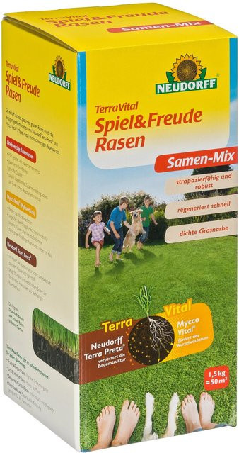 Neudorff Terra Vital Spiel- und Freuderasen Samen-Mix für die Rasenspielwiese, 1,5 kg - Bild 1