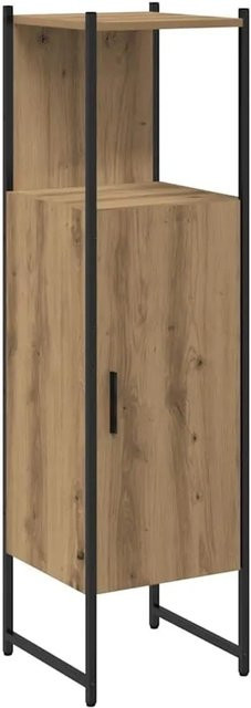 vidaXL Badschrank Artisan-Eiche in Braun mit Schranktüren und Regalböden, B/T/H: 33 x 33 x 120,5 cm - Bild 1