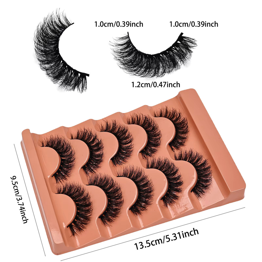 JIEFUXIN Künstliche Wimpern, 5 Paar, Black, Unisex - Bild 4