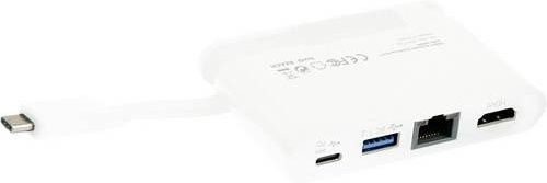 Dicota USB-C Portable 4-in-1 Dockingstation mit HDMI und Ethernet in Weiß - Bild 1