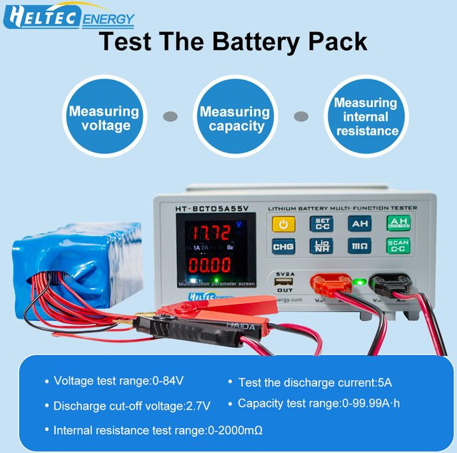 Heltecbms Lithium-Batterie-Pack Kapazitätstester für 36V/48V/60V/72V LiPo und LiFePO4 mit Lasttest, Alterungstest und Spannungsmessung - Bild 1