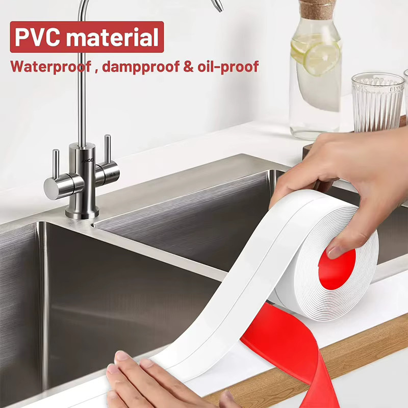 Wasserdichtes Silikon-Dichtungsband in Weiß für Waschbecken und WC zur Reparatur und Abdichtung - Bild 2