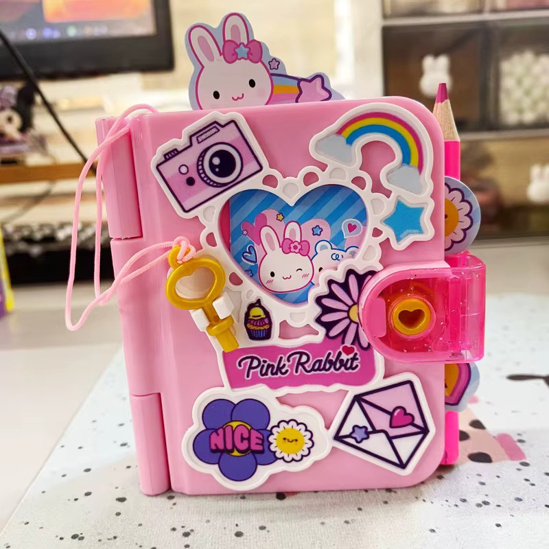 Bandai Rosa Kaninchen Mini Notebook, Kreatives Mädchen Spielzeug Set - Bild 2