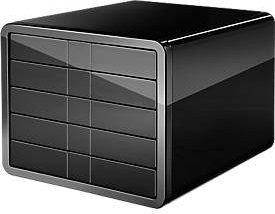HAN Schubladenbox i-BOX Dokumentenbox aus Kunststoff mit 5 Schubfächern für DIN A4, Schwarz - Bild 3