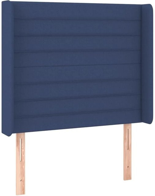 vidaXL Kopfteil mit Ohren in Blau aus Stoff, B/T/H: 103 x 16 x 128 cm - Bild 1