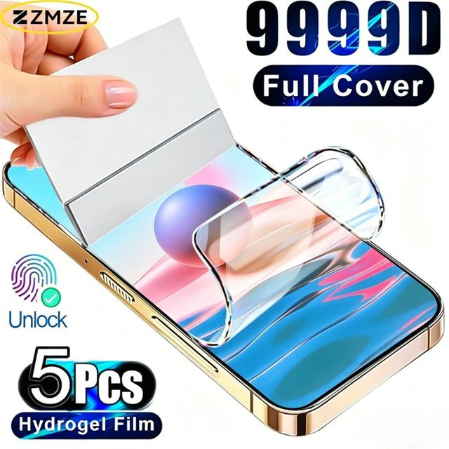 5 Stück Hydrogel-Displayschutzfolien für Xiaomi 17 15T Pro 14T 13T 12T 11T 10T und Mi 15 Ultra Pro Max, transparente HD-Folie mit glatter Textur - Bild 1