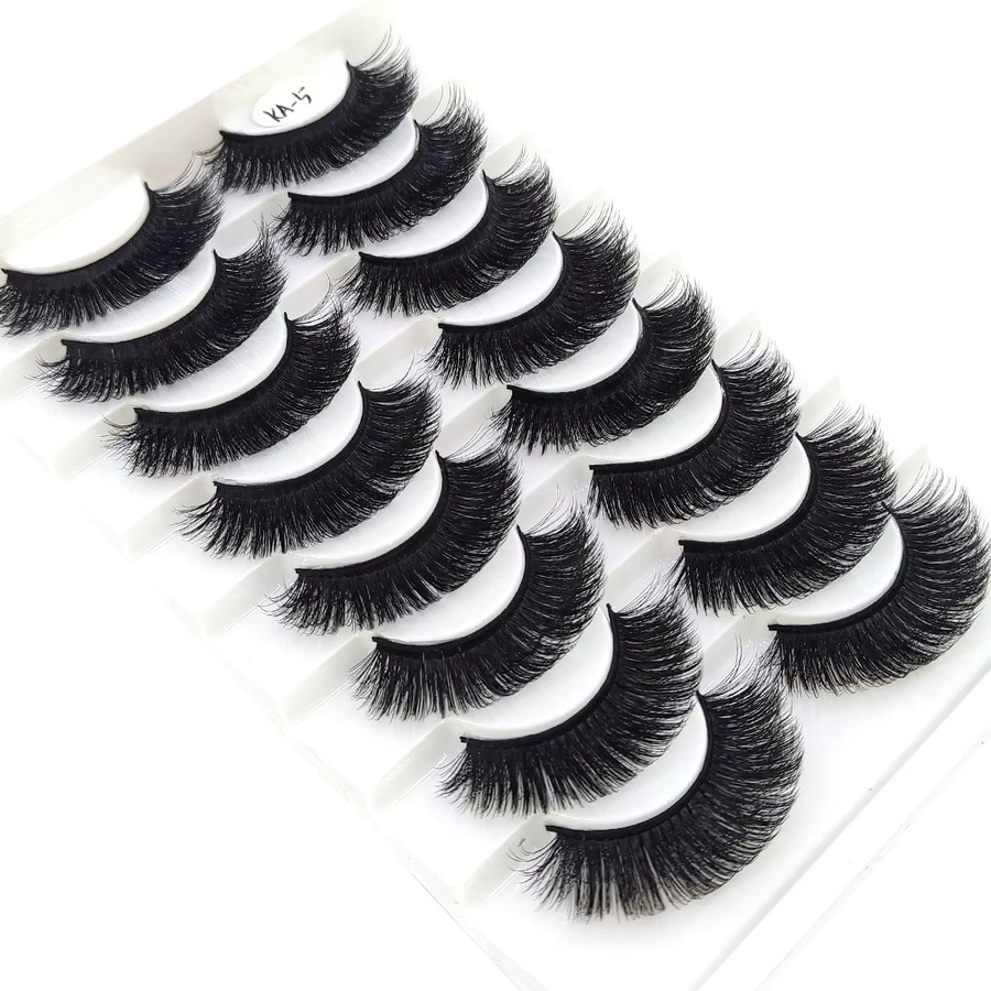 AMSDCN 3D-Künstlicher Wimpern, 8 Paar, Black, Unisex - Bild 3