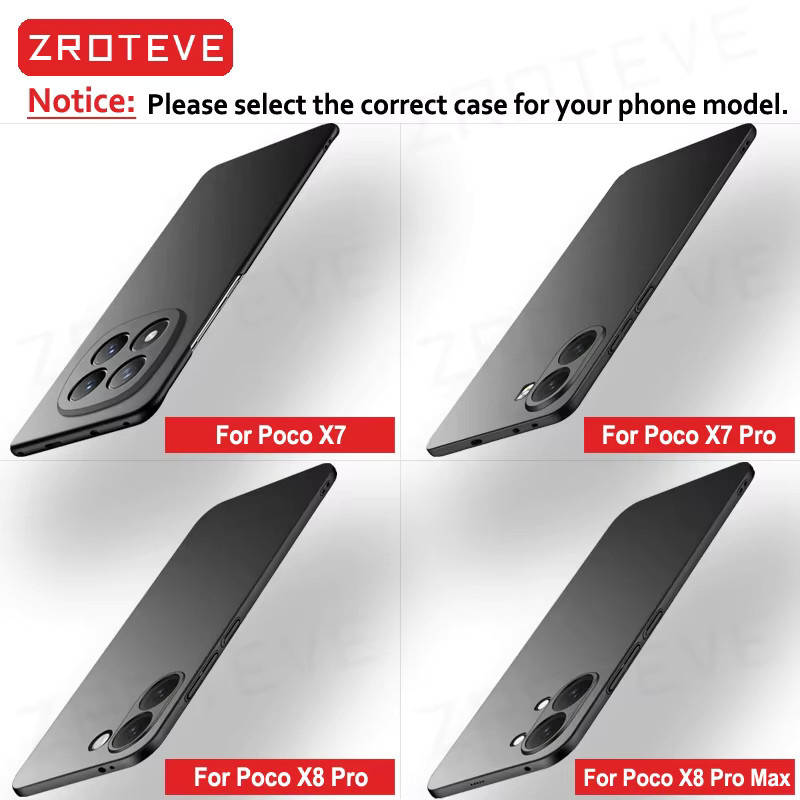 ZROTEVE Slim Matte Hard PC Handyhülle für Xiaomi Poco X8 Pro Max und Poco X7 Pro 5G in Schwarz - Bild 2