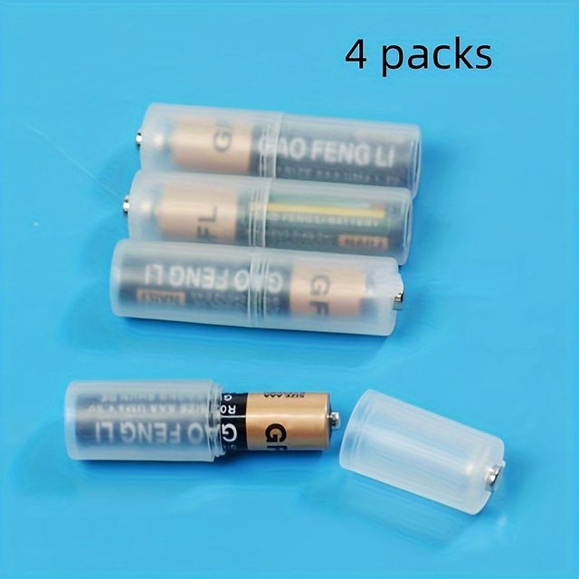 4 Stück Batteriekonverter-Adapter von AAA R03 auf AA LR6 in Transparent - Bild 1