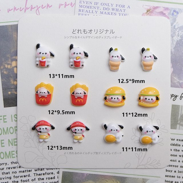 MINISO Pompompurin Burger Nagel Charms, 100 Stück, Glänzend, Unisex - Bild 1