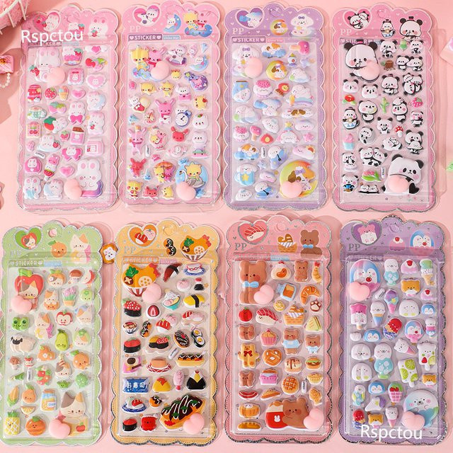 Rspctou Kawaii Tier-Soft-Puffy-Aufkleber, multicolor - Bild 1