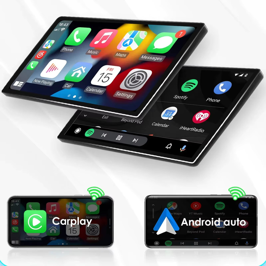 HIZPO Doppel DIN Autoradio mit 10,1 Zoll Android 14, 8GB RAM + 128GB Speicher, GPS Navi, Carplay und Bluetooth, Schwarz - Bild 2