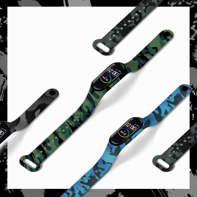 JBAILI Uhrenarmband Silikon, Camouflage, Unisex - Bild 3