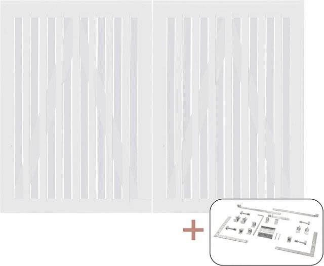 Plus Nagano Doppeltor aus Nadelholz in Weiß B: 200 cm, H: 140 cm - Bild 1