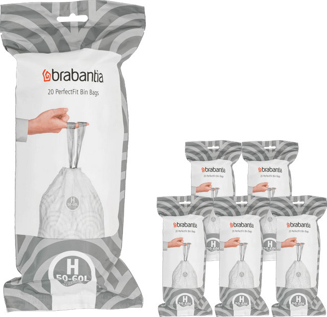 Brabantia Müllbeutel Code H in Weiß, 50-60 Liter, 120 Stück - Bild 1
