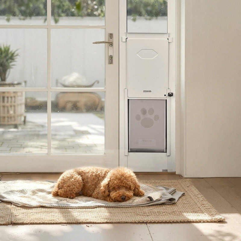 Hundetür für Schiebetüren von Buying Solutions MB in Weiß mit Aluminiumlegierungsrahmen, verstellbarer Höhe von 2311 bis 2439 mm, Schlossdesign und Klappe mit B: 209,6 cm x H: 311,2 cm - Bild 3