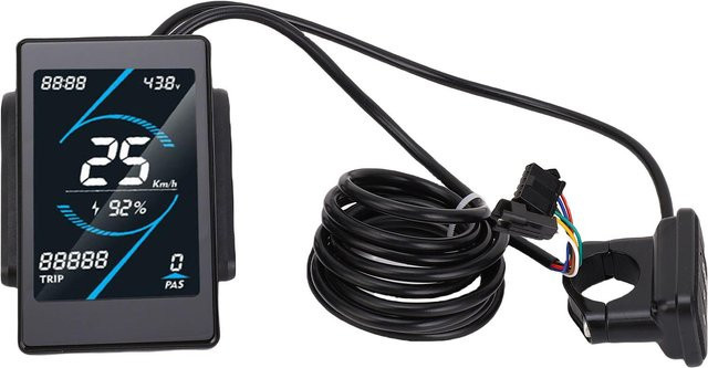 Fishine E-Bike LCD-Display T5S Elektroroller LCD-Panel mit SM-Stecker für 24V/48V in Schwarz - Bild 1