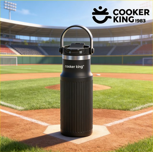 Cooker King Outdoor-Thermoskanne aus 316 Edelstahl und PP in Grün, 650 ml Sport-Isolierbecher und Wasserflasche - Bild 1