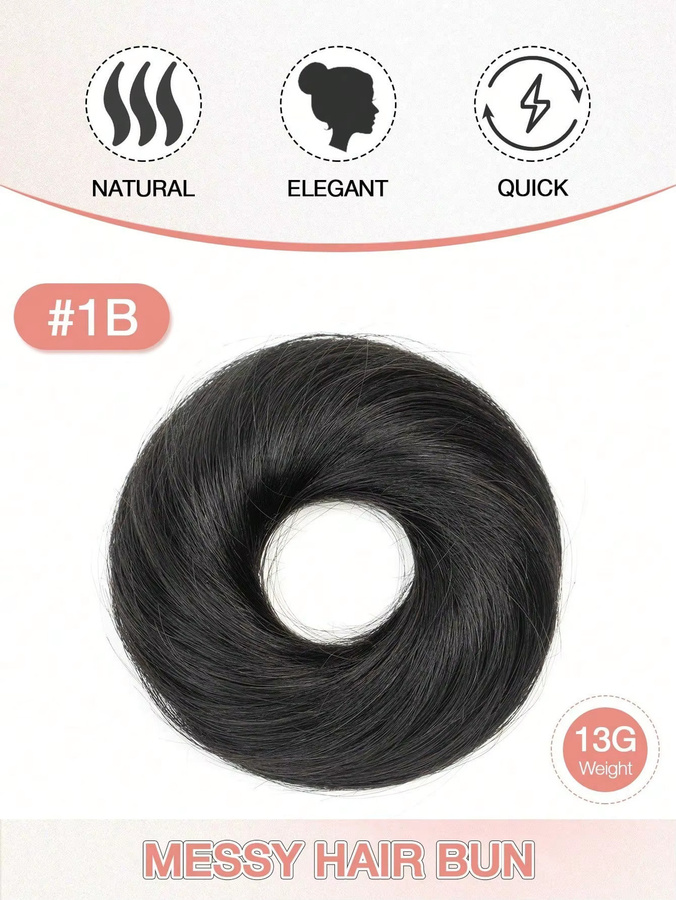 Boymia Messy Bun Haarteil aus Echthaar, gewellt, Unisex - Bild 5