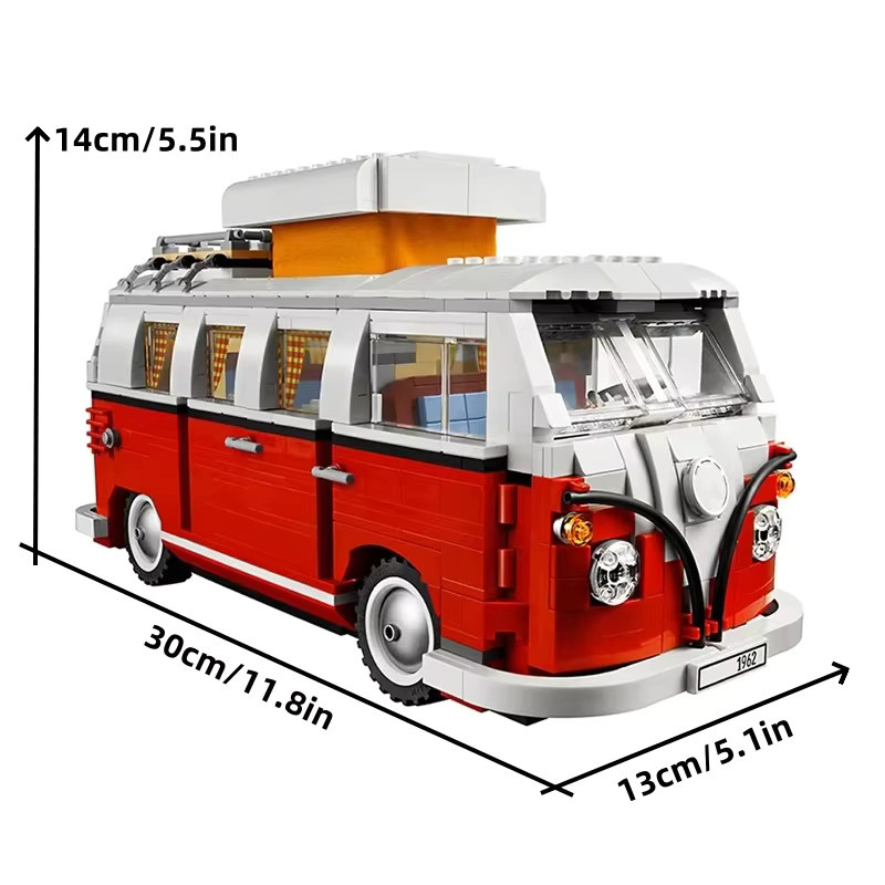 Potdemiel Technischer T1 Camper Van Bus, Fahrzeugmodell, 1332 Teile - Bild 4