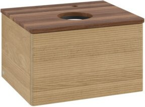 V&B Waschtischunterschrank Antao mit Frontstruktur in Walnuss und Eiche, B/T/H: 60 x 36 x 50 cm - Bild 1