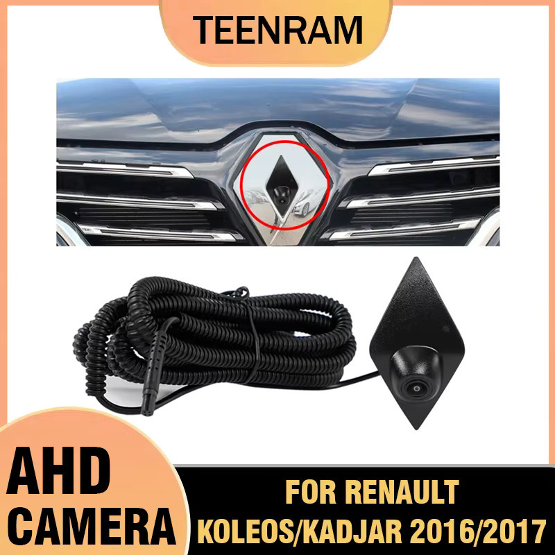 TEENRAM AHD Auto-Frontkamera mit 150 Grad Fisheye-Objektiv und Nachtsicht für Renault Koleos 2016/2017 und Kadjar, wasserdichte Parküberwachung, Schwarz - Bild 2