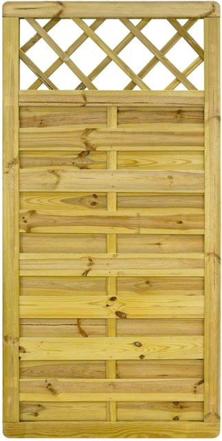 GartenLand Dichtzaun VARIO MASSIV Gerade mit Rankgitter aus Kiefer Holz in Grün, B/H: 90 x 180 cm, kesseldruckimprägniert und blickdicht - Bild 1