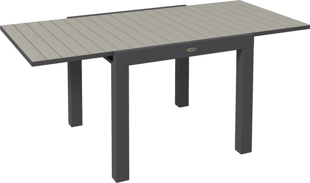 Outsunny Gartentisch aus Aluminium für 6 Personen, erweiterbarer Esstisch in Grau für Garten, Balkon und Terrasse, B/T/H: 81 x 80 x 75 cm bis 162 x 80 x 75 cm - Bild 1